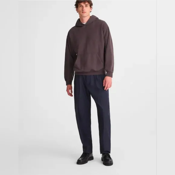 Madewell Men's Cotton-Wool Blend Pleated Trousers Pants Navy 35x32 NWT - Picture 1 of 8